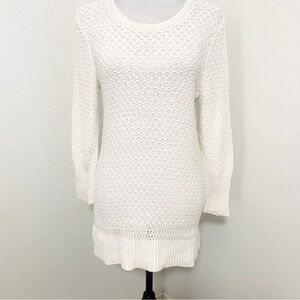 Ann Taylor LOFT Crochet Pullover Sweater Medium 100% Mercerized Cotton NWOT